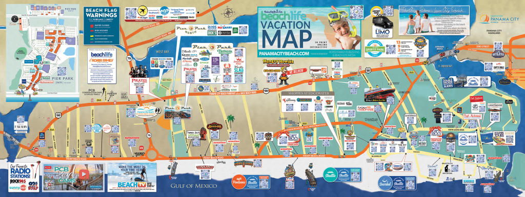 panama city beach map - beach life guide & map